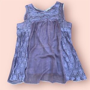 BUCKLE Gimmicks by BKE Purple Lace Top with Embellishments and Knitted Patterns